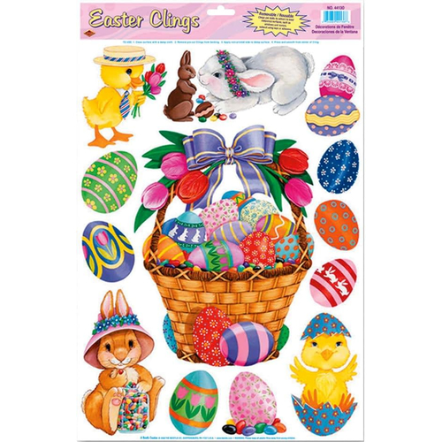 Easter Basket Friends Clings. Easter Decoration.