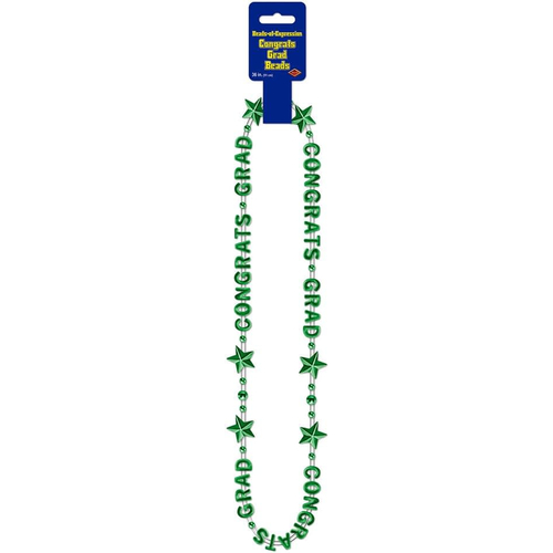 Green Beads. Graduation Decorations.