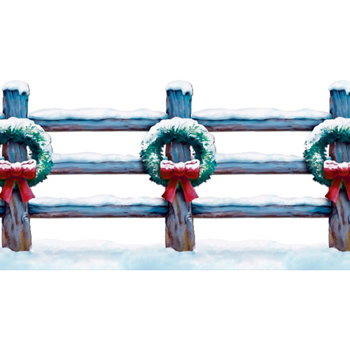 Holiday Fence Border. Christmas Decorations.