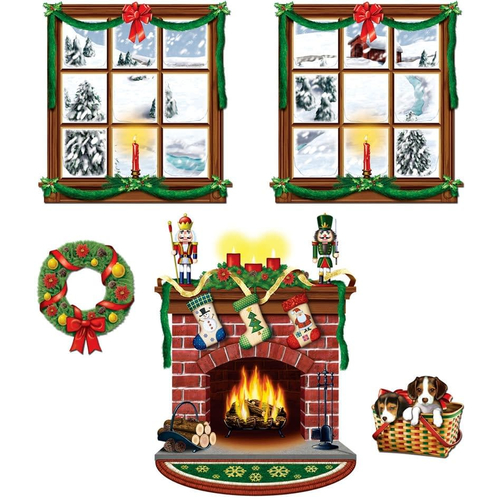 Indoor Christmas Prop. Walls, Doors, Windows  Decorations.