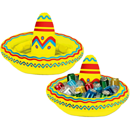 Inflatable Sombrero Cooler. Fiesta Decorations.