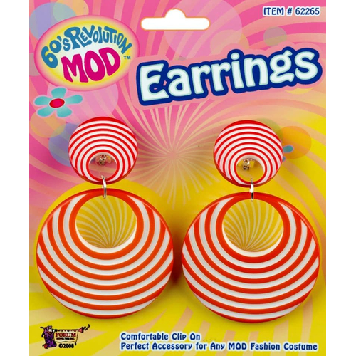 Mod Orange Swirl Earrings