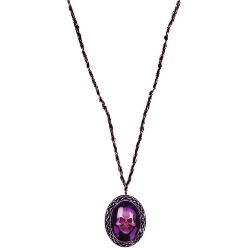 Necklace Gothic Skull Purple