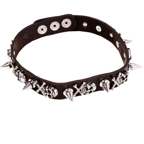Necklace Skull Punk 16 1/2 In