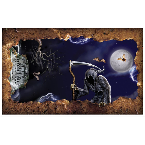 Open Grave Insta-View. Walls, Doors, Windows Halloween Decorations.