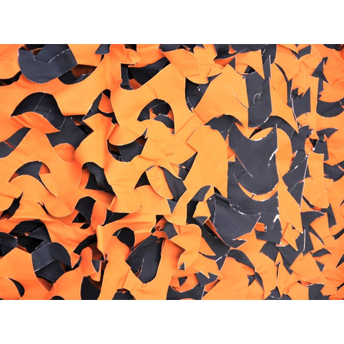 Orange And Black Crazy Camo 8X10 Ft. Webs And Cloth.