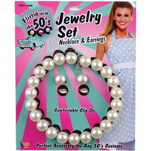 Pearl Necklace And Earrings