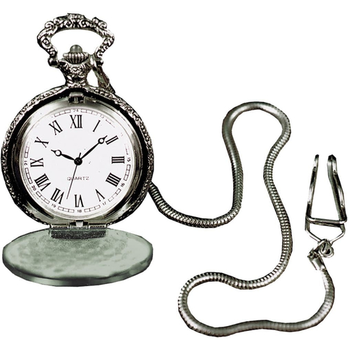 Pocket Watch W Chain Silvrtone
