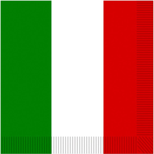 Red-White-Green Napkins. Fiesta Decorations.
