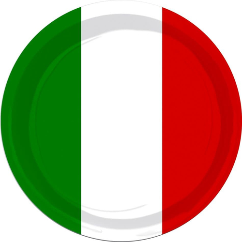 Red-White-Green Plates. Fiesta Decorations.