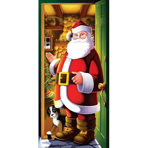 Santa Door Cover. Holiday Decorations.