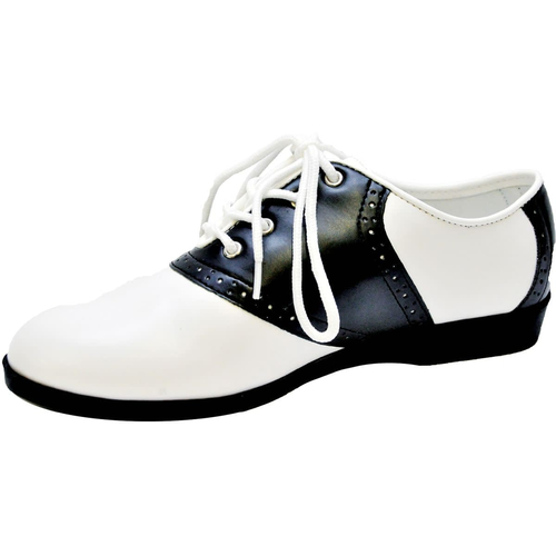 Shoe Saddle Bk And Wt Wmn Lg