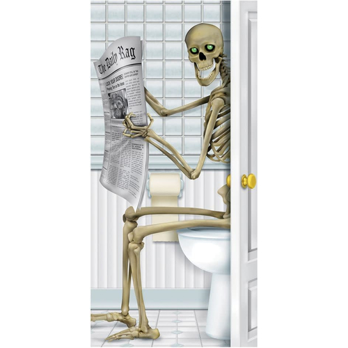 Skeleton Restroom Door Cover. Walls, Doors, Windows Decoration.