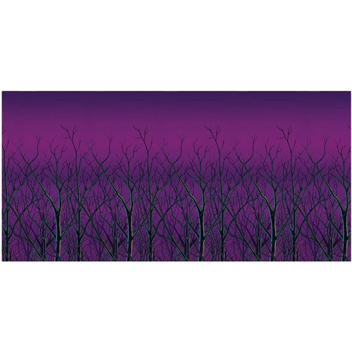 Spooky Forest Treetops Backdrop. Walls, Doors, Windows Halloween Decorations.