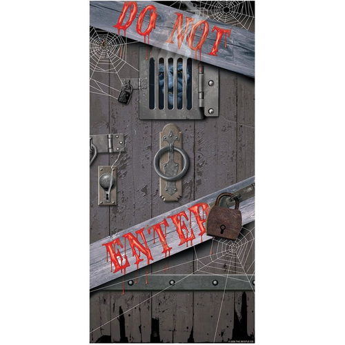 Spooky Halloween Door Cover. Walls, Doors, Windows Decoration.