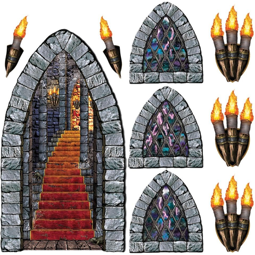 Stairway Window Torch. Walls, Doors, Windows Decorations.