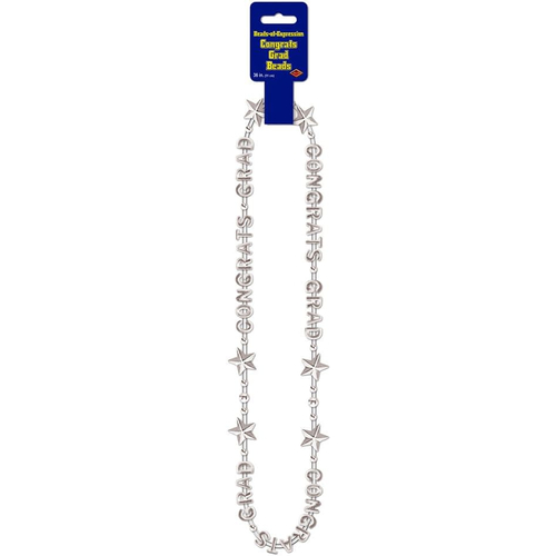 White Beads. Graduation Decorations.
