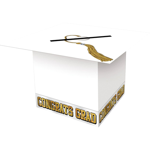 White Graduation Cap Card Box.
