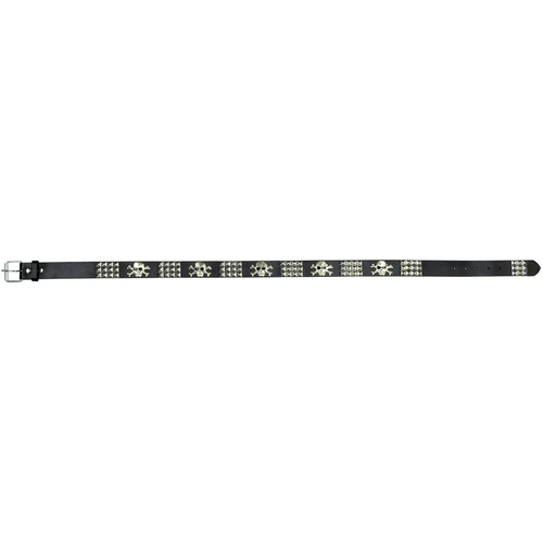 Belt Silv Stud W/Skull Md