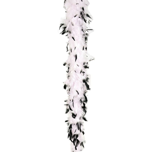 Boa Feather 40 Wht W Blk Tips