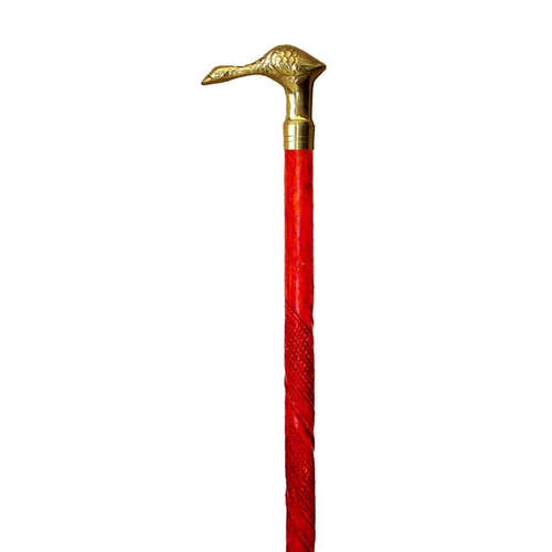 Cane Wooden Brass Goose