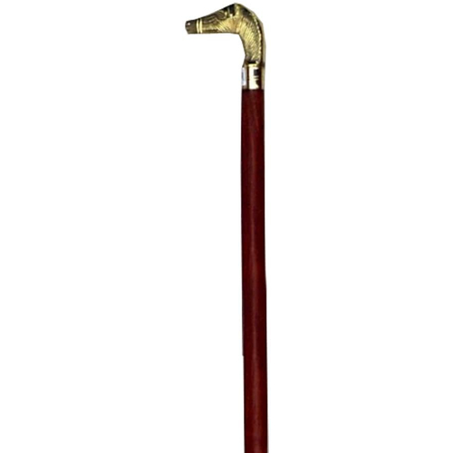 Cane Wooden Brass Horse