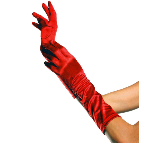 Gloves Elbow Length Red