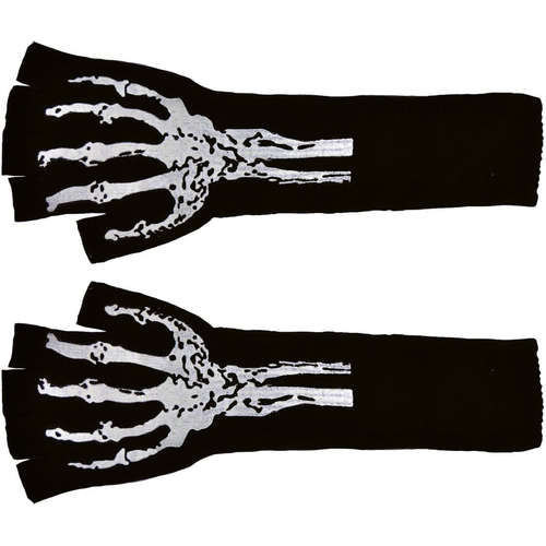 Gloves Long Fingerless W Skel