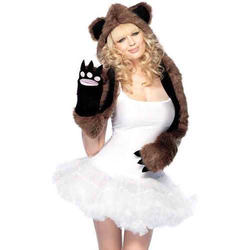 Bear Hood With Paw Scarf