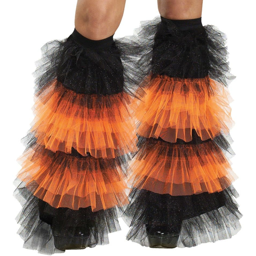 Boot Covers Tulle Ruffle Bk Or