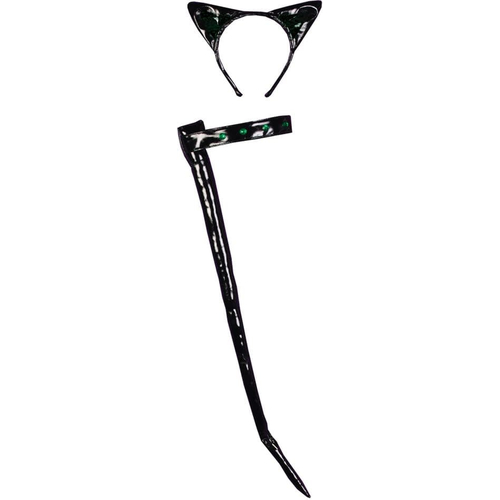 Cat Set Black Leather Like