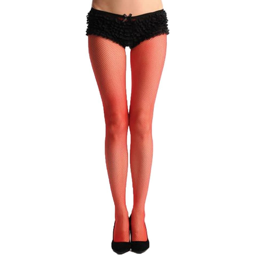 Mesh Pantyhose Red 1 Size