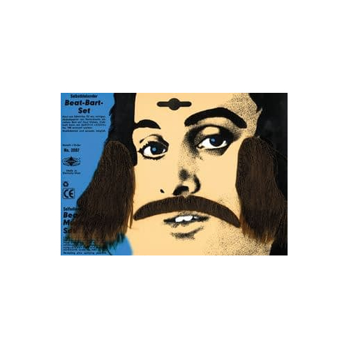 Mustache Sideburns Set Black