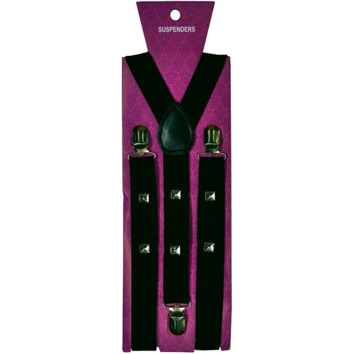Suspender Black W Studs