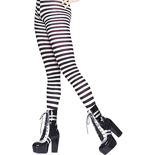 Tights Striped Black White