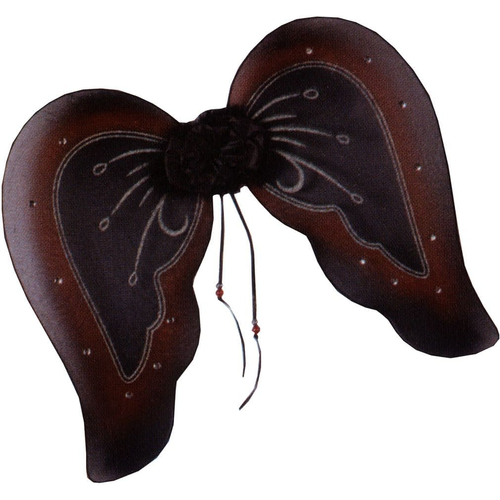Wings Goth Bk/Burgundy Glitter