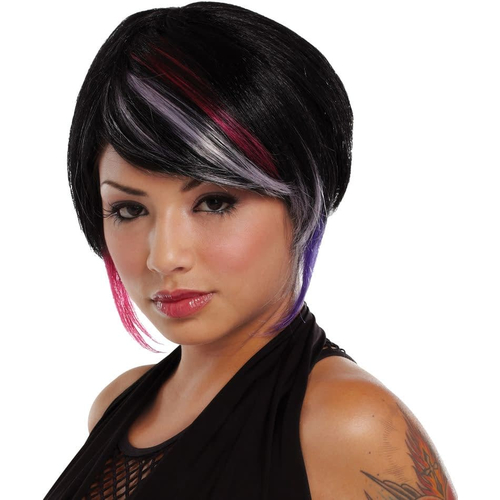 Bob Wig Black Lav Pink