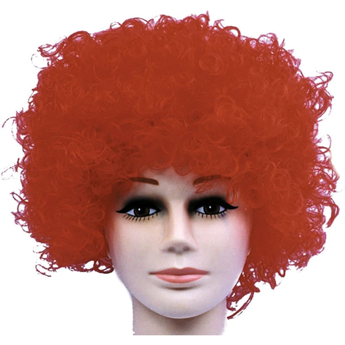 Curly Clown Red Budget Wig For Adults