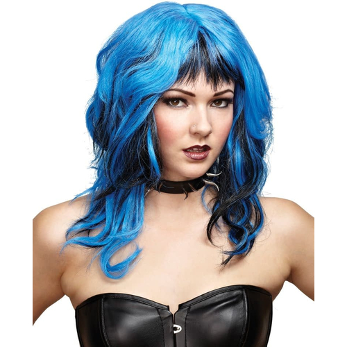 Hard Rockin Witch Peruke Black Blue