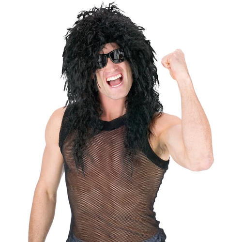 Headbanger Curly Black Wig