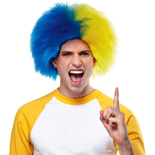 Wig For Sports Fun Blue Gold