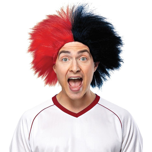 Wig For Sports Fun Red Black