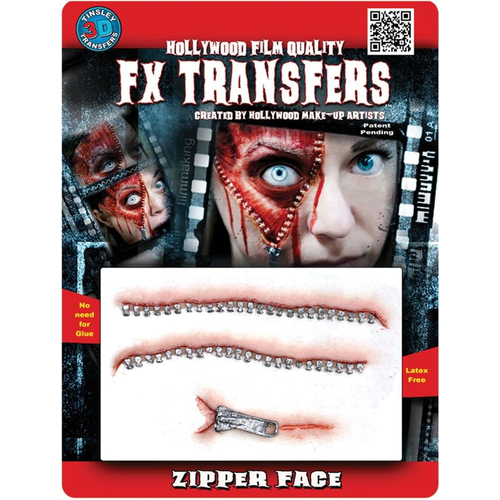 Zipper Face 3D Prof Tattoo