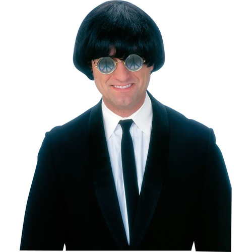 60S Band Member Black Wig For Men