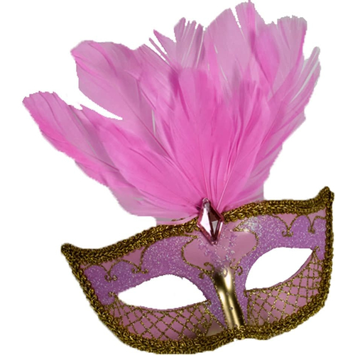 Carnival Mask Accent Pk/Gd For Masquerade