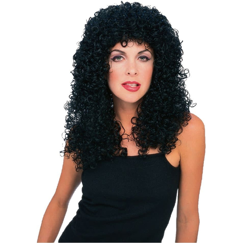 Curly Long Black Wig For Adults