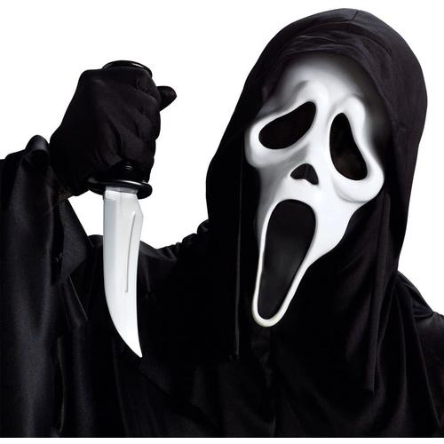 Ghost Face Mask W/Knife For Adults