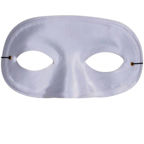 Half Domino Mask White For Adults