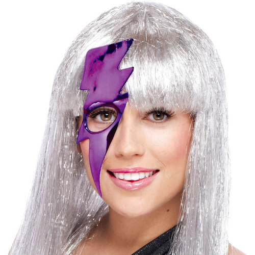 Lightning Bolt Mask - Purple For Adults