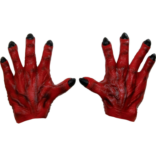Monster Hands Red Latex For Adults